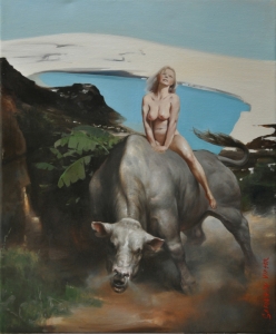 The rape of Europa. 60 x 50 cm, oil on canvas 2015